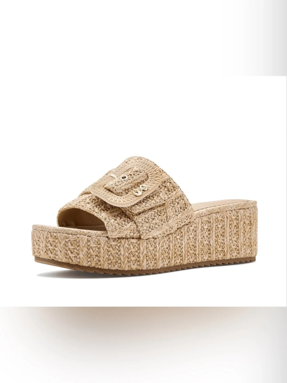 Sam & Libby Crysta Raffia Platform Sandals Cyprus Size 8